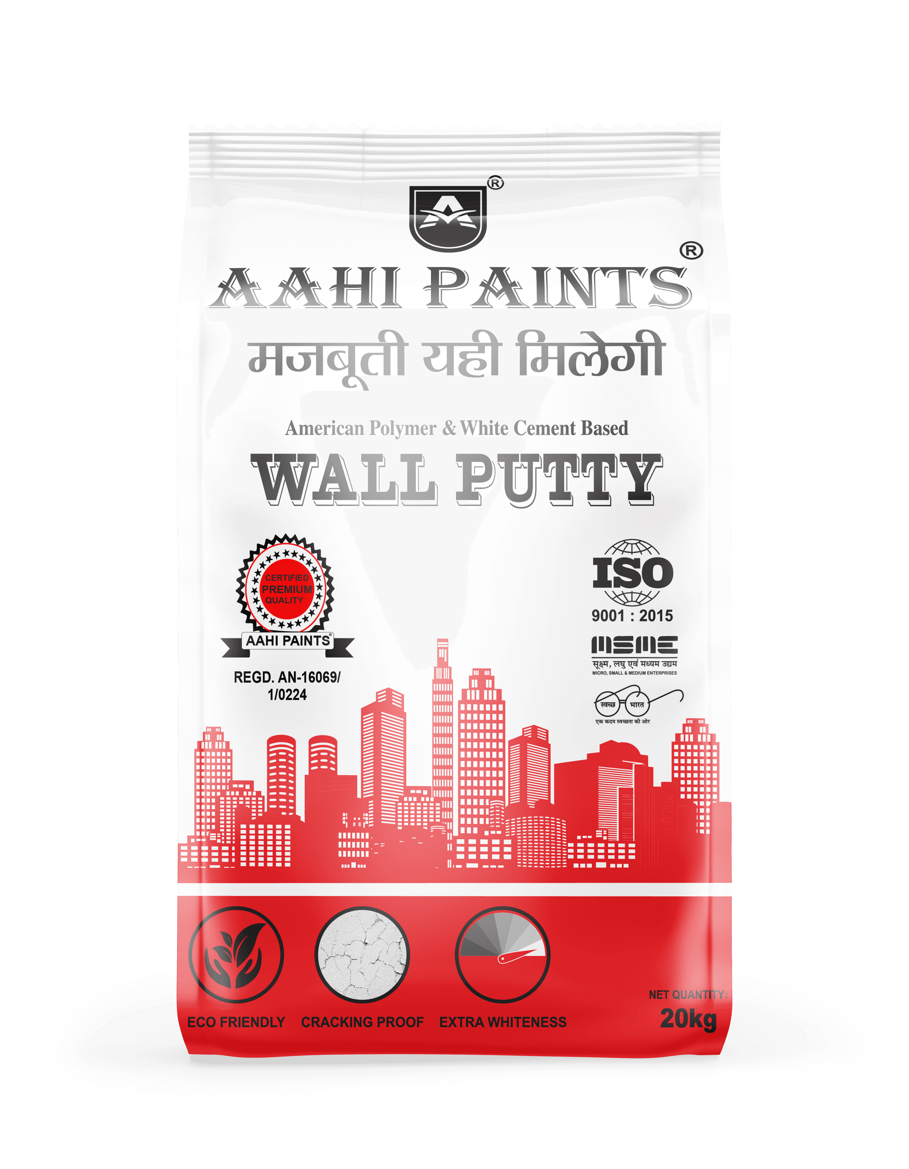 AAHI Premium Wall Putty packaging